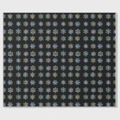 Kerst zwart inpakpapier sneeuwvlokken patroon (Vlak)