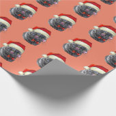 Kerst Zwart Kat  Cadeaupapier (Hoek)