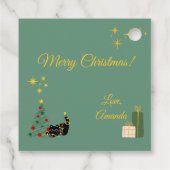 Kerst Zwart Kat Geschenk Bedankjes Labels (Achterkant)