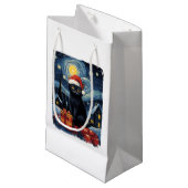 Kerst Zwart Kat Sterrennacht Van Gogh Retro Ca Klein Cadeauzakje (Voorkant Gekanteld)