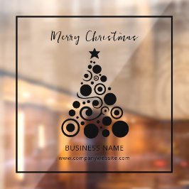 Kerst Zwart Kerstboom Raamdecoratie Raamsticker
