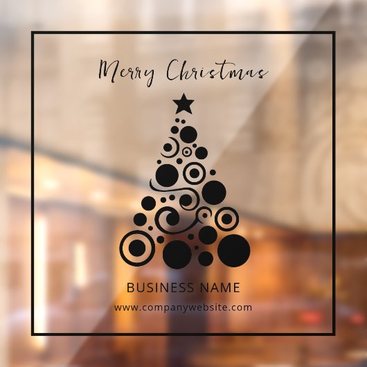 Kerst Zwart Kerstboom Raamdecoratie Raamsticker (Vel 2)