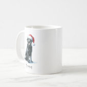 Kerst Zwart Lab Dog in Santa Hat Coffee Mok (Voorkant links)