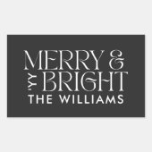 Kerst zwart modern elegant eenvoudig rechthoekige sticker (Voorkant)