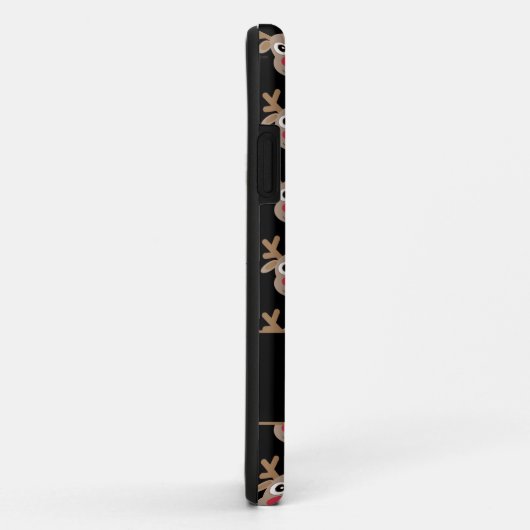 Kerst Zwart Monogram Schattige rendierpatroon Case-Mate iPhone Case (Achterkant/rechts)