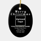 Kerst-zwart ovaal keramisch Ornament met kerstmis (Voorkant)