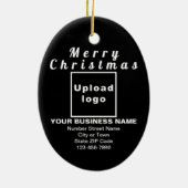 Kerst-zwart ovaal keramisch Ornament met kerstmis (Achterkant)