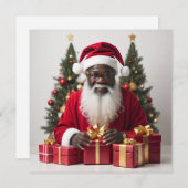 kerst zwart santa vakantie Kaart (Voorkant / Achterkant)