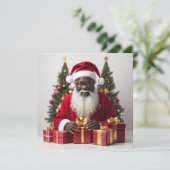 kerst zwart santa vakantie Kaart (Staand voorkant)