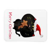 Kerst zwart schattig kat magneet (Horizontaal)