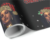 Kerst-zwart, vrouwen-Afrikaanse kerstmanshat Cadeaupapier (Rol Hoek)