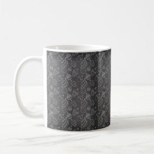 KERST ZWART & WIT KERSTVERSIERING KOFFIEMOK (Links)