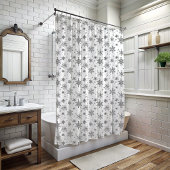 Kerst Zwart-wit Sneeuwvlok Douchegordijn