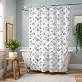 Kerst Zwart-wit Sneeuwvlok Douchegordijn
