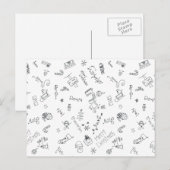 kerst : zwarte en witte feestjes feestdagenkaart (Voorkant / Achterkant)