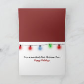 Kerst zwarte Franse Bulldog op een rode stoel Kaart (Binnen)