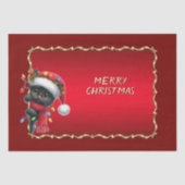 Kerst Zwarte Kat Vakantie Tissue Papier (Voorkant)