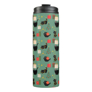Kerst Zwarte Katten Thermosbeker