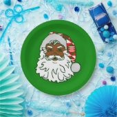 kerst zwarte kerstman kwanzaa kente papieren bordje (Feest)