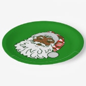 kerst zwarte kerstman kwanzaa kente papieren bordje (Gekanteld)