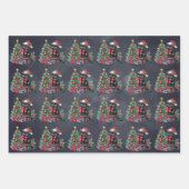 Kerst Zwarte Kittens op Zacht Zwart Inpakpapier Vel (Voorkant 3)