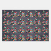 Kerst Zwarte Kittens op Zacht Zwart Inpakpapier Vel (Voorkant 2)