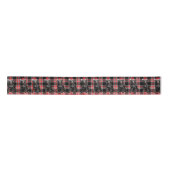 Kerst Zwarte Labrador hond Rood Plaid Satijnen Lint (Voorkant)