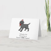 Kerst Zwarte Labrador Puppy Candy Cane Feestdagen Kaart (Achterkant)