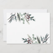 Kerst-zwarte winter Botanische foto-ingang Feestdagenkaart (Achterkant)