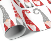 Kerst Zweedse Kabouters Hand Getekend Patroon Cadeaupapier (Rol Hoek)