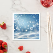 Kerst zwevende sneeuw harten servet (Insitu)
