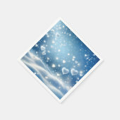 Kerst zwevende sneeuw harten servet (Hoek)