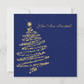 Kerst Zwirly Tree Gold & Navy Blue Kaart (Achterkant)