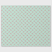 Kerstaaloam, groene rode snoepriet schattig cadeaupapier (Vlak)