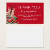 Kerstaanbieding - Kortingskaart met code voor kers Visitekaartje (Voorkant /achterkant)