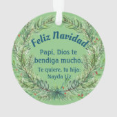 kerstaangepast Afbeelding Ornament (achterkant)