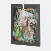 kerstaangepast Lijst voor foto's Glas Ornament (Voorkant links)