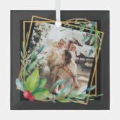 kerstaangepast Lijst voor foto's Glas Ornament (Voorkant)