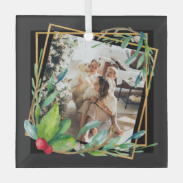 kerstaangepast Lijst voor foto's Glas Ornament