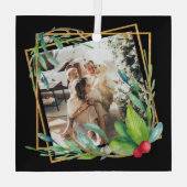 kerstaangepast Lijst voor foto's Glas Ornament (Achterkant)