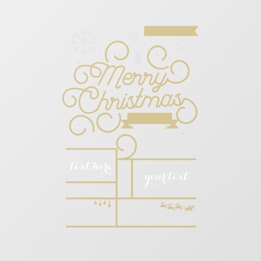 Kerstaangepaste tekstvensterafschriften raamsticker (Vel)