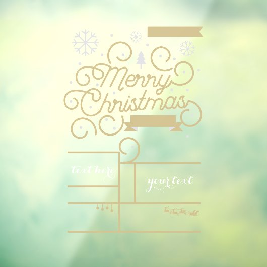 Kerstaangepaste tekstvensterafschriften raamsticker (Vel 3)