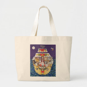 kerstaankomst grote tote bag