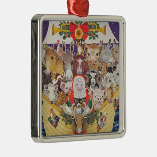 kerstaankomst metalen ornament (Rechts)