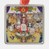 kerstaankomst metalen ornament (Voorkant)