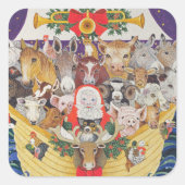 kerstaankomst vierkante sticker (Voorkant)