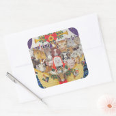 kerstaankomst vierkante sticker (Envelop)