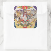 kerstaankomst vierkante sticker (Tas)