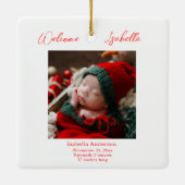 kerstaankondiging Baby Keramisch Ornament (Achterkant)
