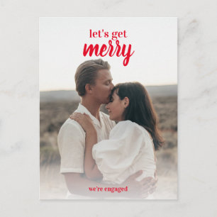 kerstaankondiging Verloving feestdag Briefkaart